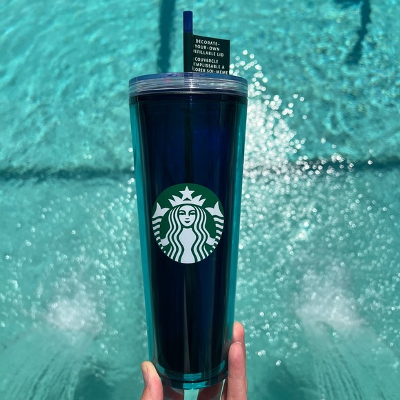 Starbucks 2022 Green Blue Decorate Your Own Tumbler - Picture 2 of 4
